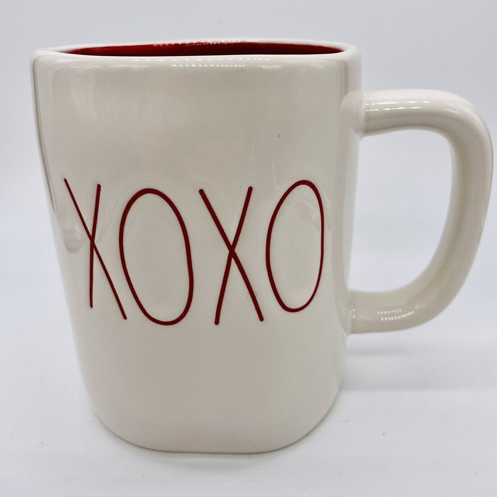 Rae Dunn XOXO Coffee Mug Tea Cup Red White Artisan Collection by Magenta Mint